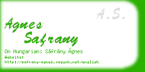 agnes safrany business card