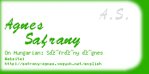 agnes safrany business card